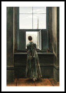Frau Am Fenster By Caspar David Friedrich-0