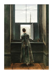 Frau Am Fenster By Caspar David Friedrich-1
