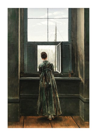 Poster Frau Am Fenster By Caspar David Friedrich