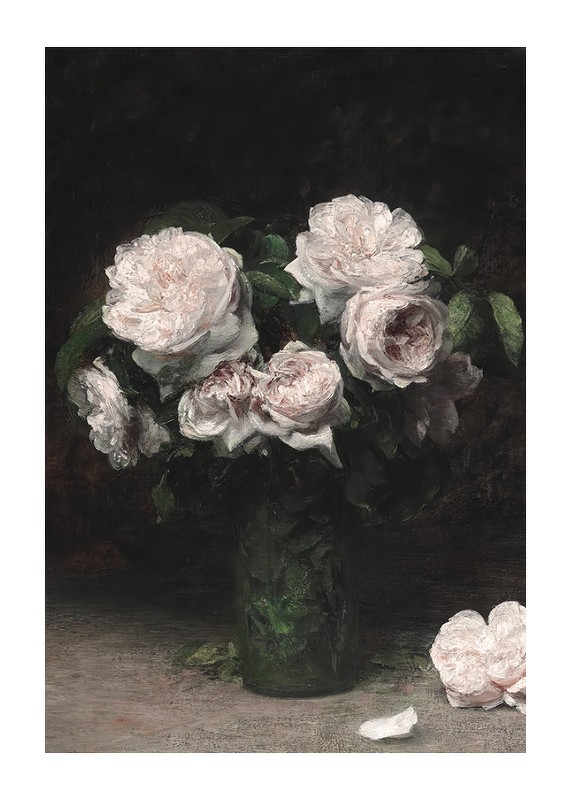 Roses Dans Un Verre 1877 By Henri Fantin-Latour-1