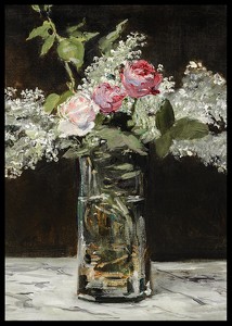 Vase Af White Lilacs And Roses By Edouard Manet-2