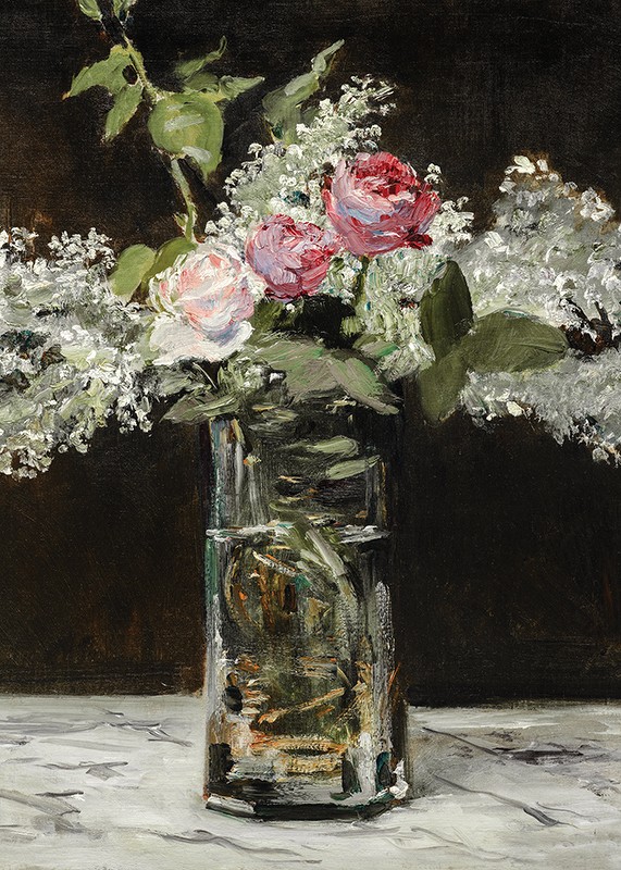 Vase Af White Lilacs And Roses By Edouard Manet-3