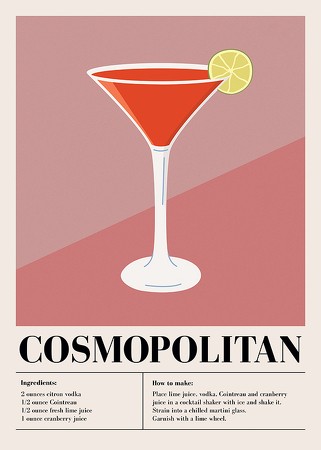 Poster Cosmopolitan Cocktail