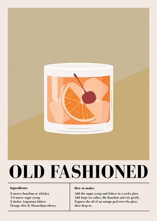Poster Old Fashioned Cocktail