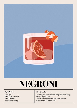 Poster Negroni Cocktail