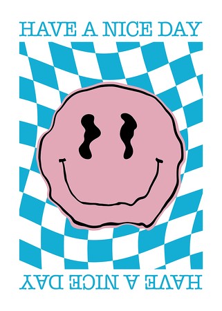 Poster Smiley Pink And Blue