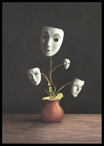 Plant With Theatrical Masks-2