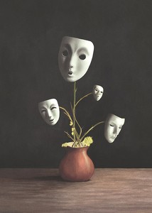 Plant With Theatrical Masks-3