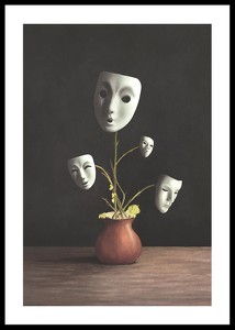 Plant With Theatrical Masks-0
