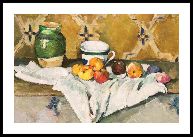 Still Life With Jar Cup And Apples By Paul Cézanne-0