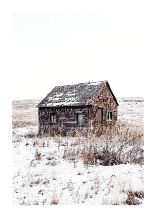 Poster Sandhills Cabin In Snow