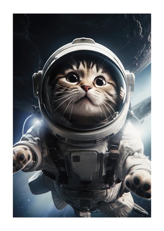 Poster Astronaut Cat In Space
