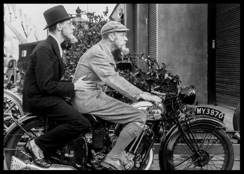 Men In Hats On Motorbike-2