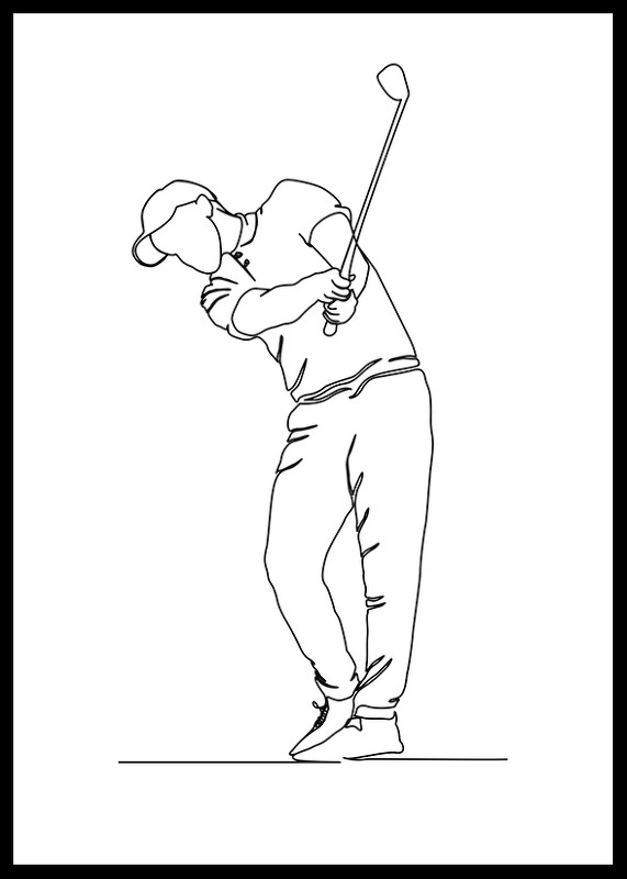 Golf Line Art No3-0