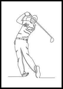 Golf Line Art No1-0