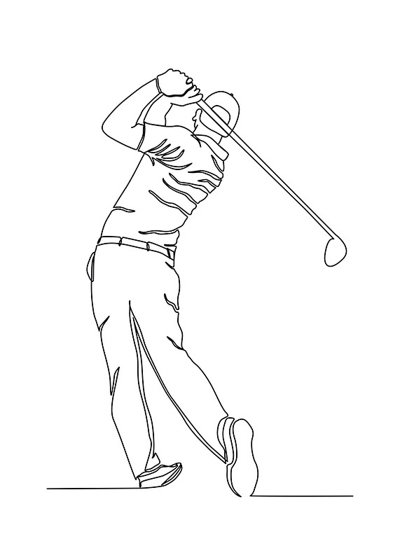 Golf Line Art No1-1