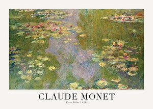 Poster Water Lilies Landscape 1919 By Claude Monet