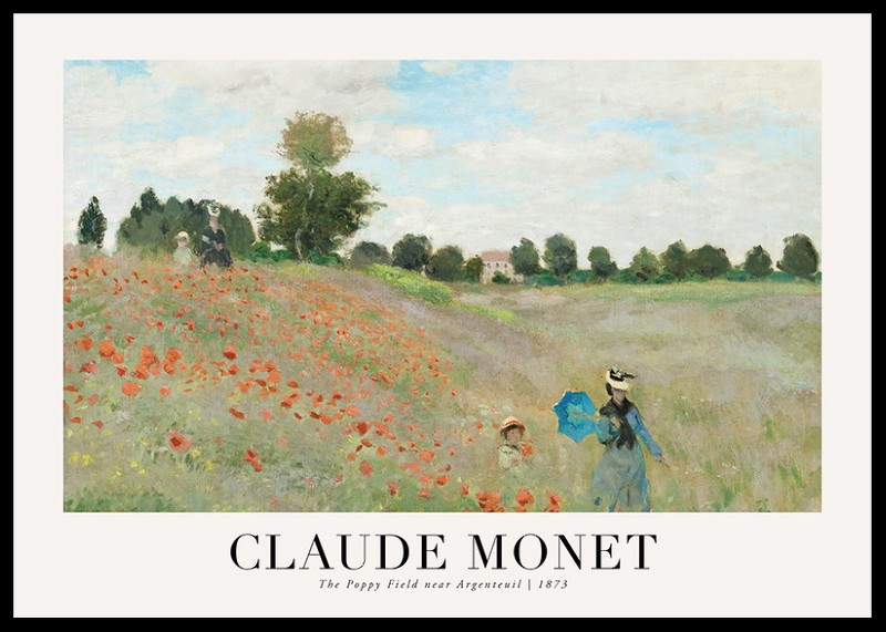 The Poppy Field 1873 By Claude Monet-0