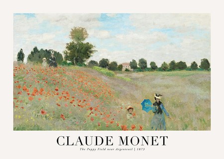 Poster The Poppy Field 1873 By Claude Monet