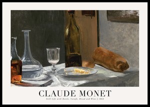 Still Life With Bottle And Wine 1863 By Claude Monet-0