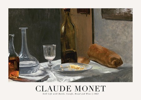 Poster Still Life With Bottle And Wine 1863 By Claude Monet