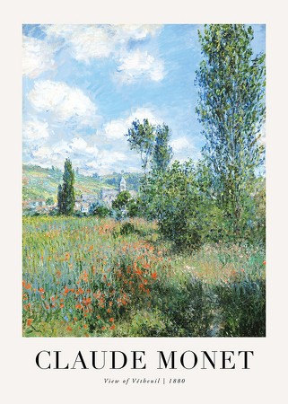 Poster View Of Vetheuil 1880 By Claude Monet