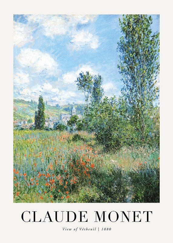 View Of Vetheuil 1880 By Claude Monet-1