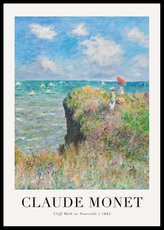 Cliff Walk At Pourville 1882 By Claude Monet-0