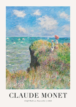 Poster Cliff Walk At Pourville 1882 By Claude Monet