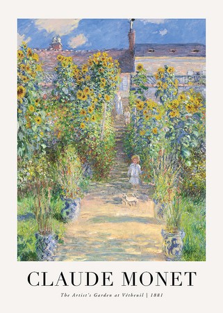 Poster The Artists Garden 1881 By Claude Monet
