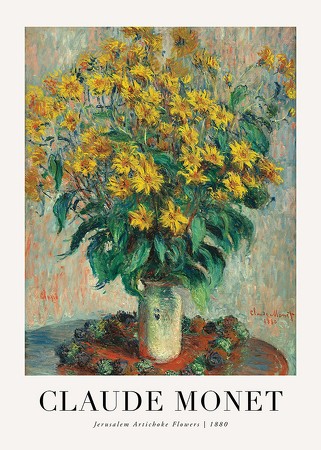 Poster Jerusalem Artichoke Flowers 1880 By Claude Monet