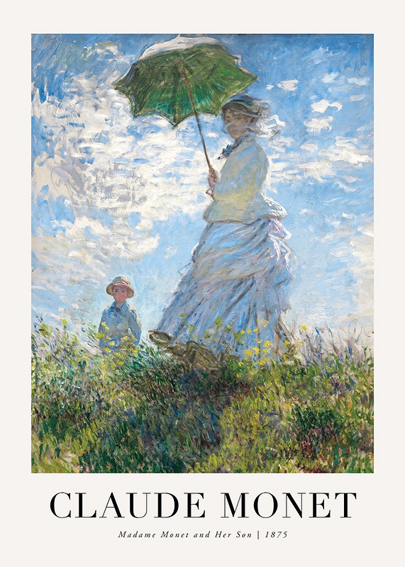 Madame Monet And Her Son 1875 By Claude Monet-1