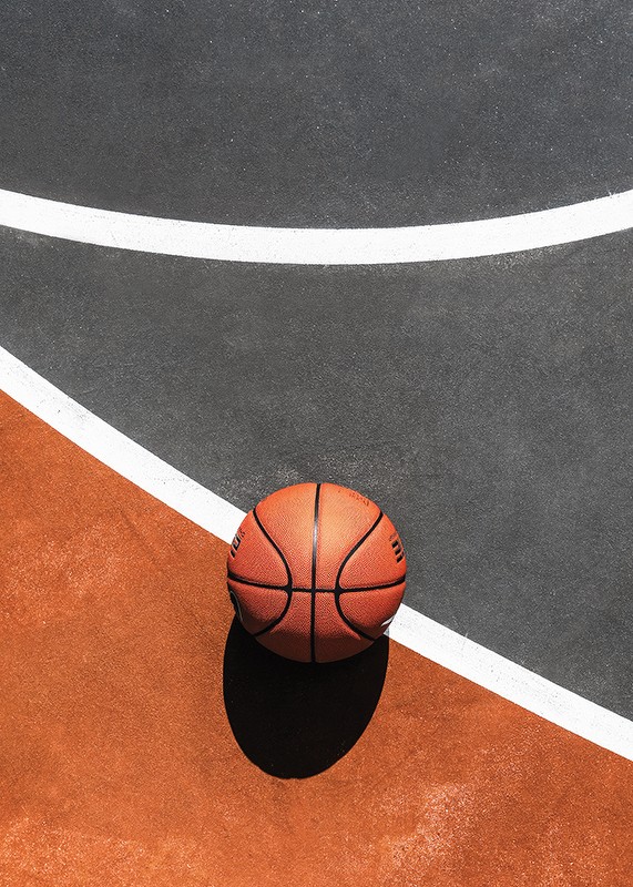 Basketball On Court-3