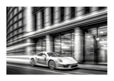 Poster Porsche 911 In Motion B&W