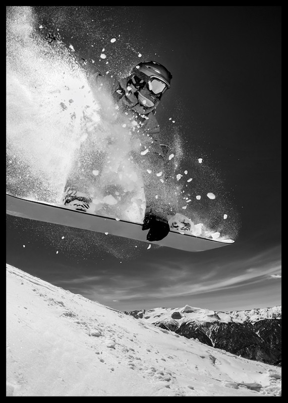Snowboarder B&W No3-2