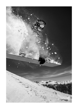 Poster Snowboarder B&W No3
