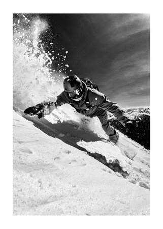 Poster Snowboarder B&W No2