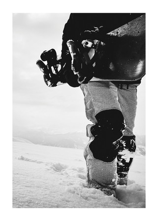 Poster Snowboarder B&W No1