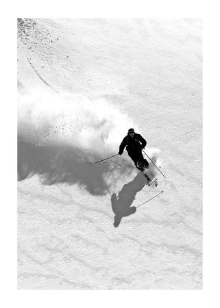 Poster Skiing Downhill