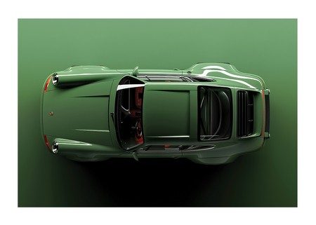 Poster Retro Porsche 911 Green