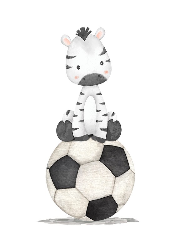 Zebra With Soccer Ball-1