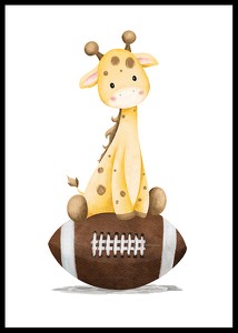 Giraffe With American Football-0