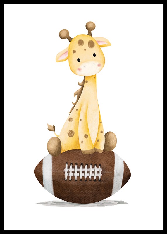 Giraffe With American Football-0