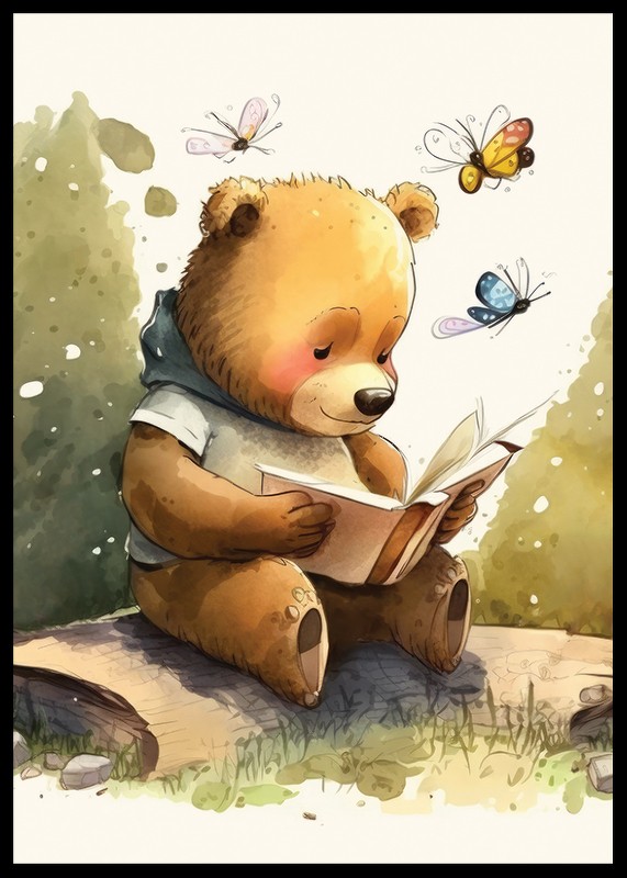 Cute Bear Reading-2