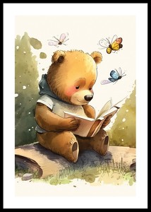 Cute Bear Reading-0