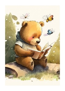 Cute Bear Reading-1