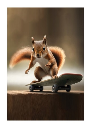 Poster Skating Squirrel