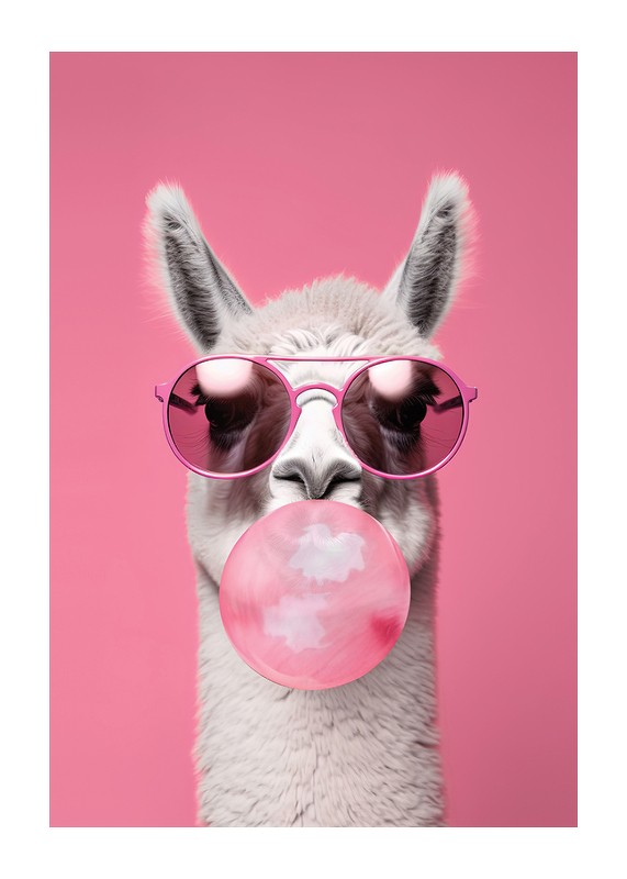 Llama With Bubble Gum-1