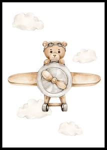 Teddy Bear In Airplane-2