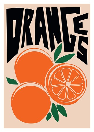 Poster Oranges Vintage Retro